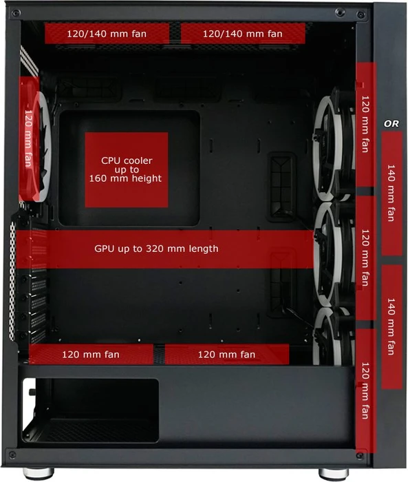LC-Power Gaming 802B Black_Wanderer_X, schwarz, Glasfenster