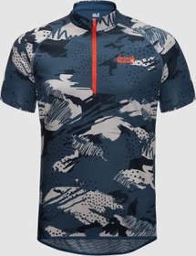 Jack Wolfskin Tourer Halfzip Print Trikot kurzarm thunder blue allover (Herren)