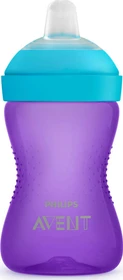 Philips Avent SCF802/02 My Grippy Trinkbecher mit hartem Trinkschnabel, 9+M, 300ml, violett/blau