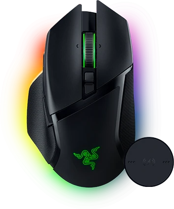 Razer Mouse Dock Pro + Wireless Charging Puck, Maus-Ladestation, schwarz