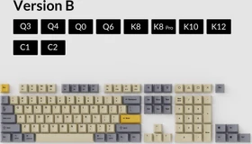 Keychron OEM Dye-Sub Keycap-Set Wheat Gray - Version B, Kunststoff (PBT), Wheat Gray, beige/grau/gelb, 114 Tasten, ANSI-US