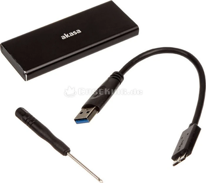 Akasa M.2 (NGFF) SSD aluminium enclosure, USB 3.0 Micro-B