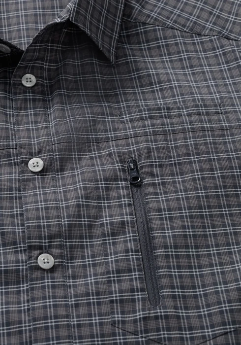 Maier Sports Mats Hemd kurzarm grey check (Herren)