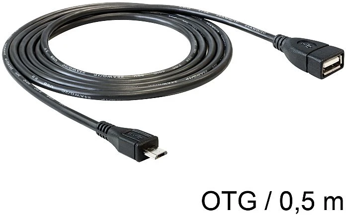 DeLOCK USB 2.0 Micro-B [Stecker] auf USB-A 2.0 [Buchse]