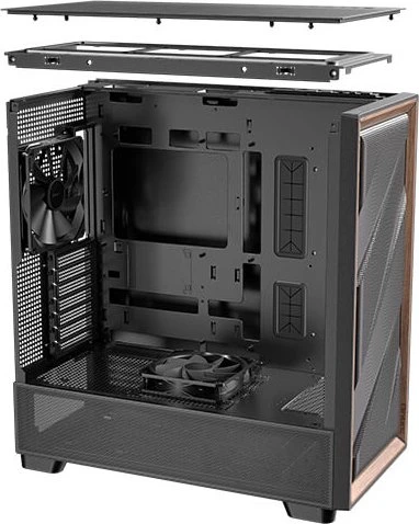 Antec Flux, schwarz/braun, Glasfenster