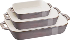 Zwilling Staub Ceramique Auflaufform-Set rechteckig antik-grau, 3-tlg.