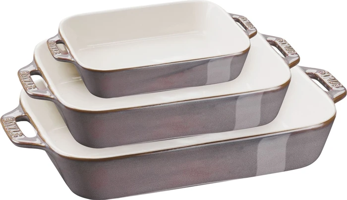 Zwilling Staub Ceramique Auflaufform-Set rechteckig antik-grau, 3-tlg.