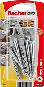 fischer SXR 8x60 Z K (6) Schrauben/Dübel-Sortiment, 6 Stück