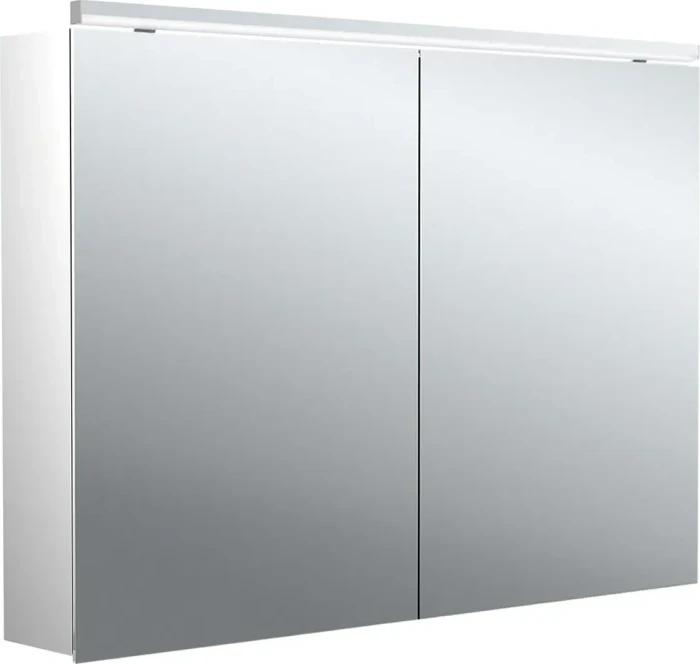 Emco Pure 2 Classic LED-Lichtspiegelschrank 100cm, mit LED-Aufsatzleuchte, 2 Türen