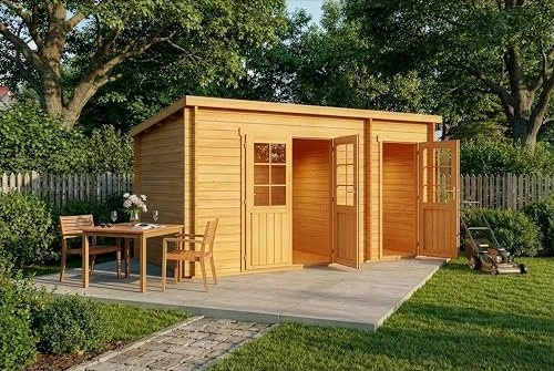 Alpholz Gartenhaus Maria inkl. Anbau 450x279cm braun