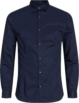 Jack & Jones Super Slim Fit Hemd langarm navy blazer (Herren)