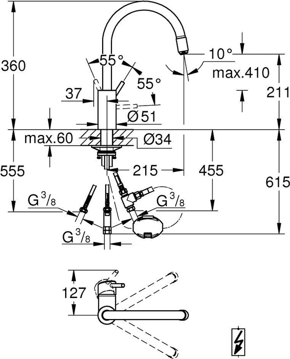 Grohe Concetto Spültischbatterie 1/2" chrom