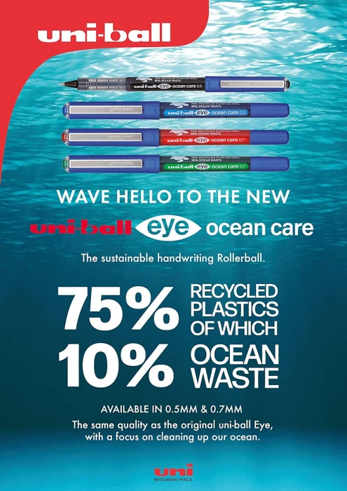 Uni-Ball Eye Ocean Care 0.5 Tintenroller (Mine) sortiert, 3er-Set, Blister