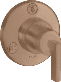 Hansgrohe Axor Citterio Ab- und Umstellventil Trio/ Quattro Unterputz mit Hebelgriff brushed red gold