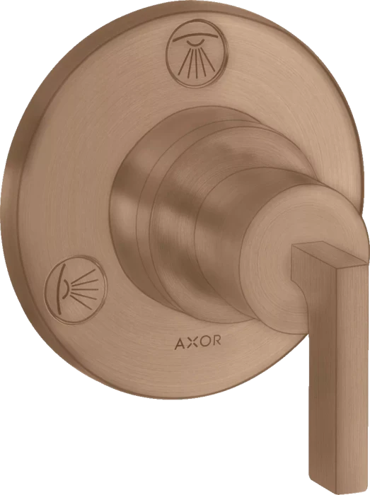 Hansgrohe Axor Citterio Ab- und Umstellventil Trio/ Quattro Unterputz mit Hebelgriff brushed red gold