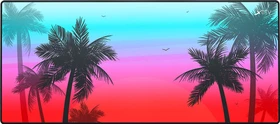 Cherry Xtrfy GP5 Miami XL Gaming Mauspad, 920x400mm, Palmen-Motiv blau/rot