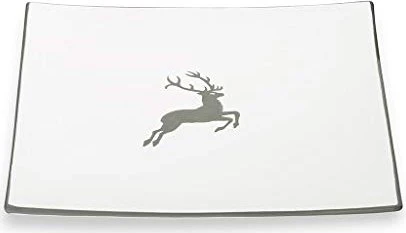 Gmundner Keramik Grauer Hirsch Speiseteller Trend 26x26cm