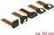 DeLOCK 15-Pin SATA Strom Stecker auf 4x 15-Pin SATA Strom Buchse, Adapterkabel, 2x gewinkelt, 50cm Vorschaubild