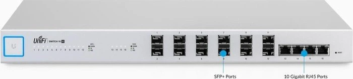 Ubiquiti UniFiSwitch 16 XG Rackmount 10G Managed Switch, 12x SFP+, 4x RJ-45