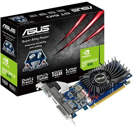 ASUS GeForce GT 610, GT610-1GD3-L, 1GB DDR3, VGA, DVI, HDMI