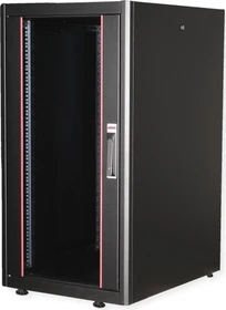 Roline / Secomp Basic 19" Netzwerkschrank 22HE, montiert, Glastür, IP20, RAL 9005, 800mm tief