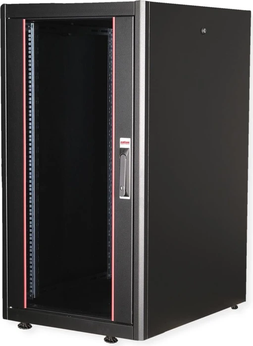 Roline / Secomp Basic 19" Netzwerkschrank 22HE, montiert, Glastür, IP20, RAL 9005, 800mm tief