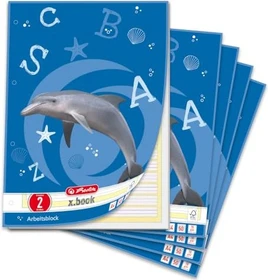 Herlitz x.book Schreibblock, A4, Lineatur 2, 50 Blatt, 5er-Pack