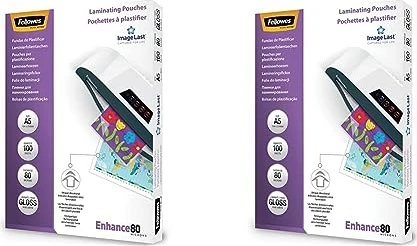 Fellowes Laminierfolien, A5, 2x 80µm, glänzend, 100 Stück