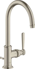 Hansgrohe Axor Montreux Einhebel-Waschbeckenarmatur 210 mit Hebelgriff und Ablauffernbedienung brushed nickel