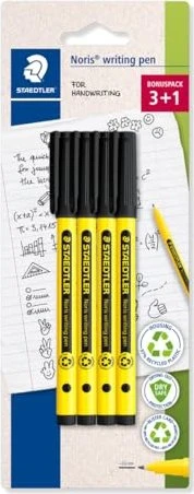 Staedtler Noris writing pen 307 0.3mm schwarz, 4er-Pack