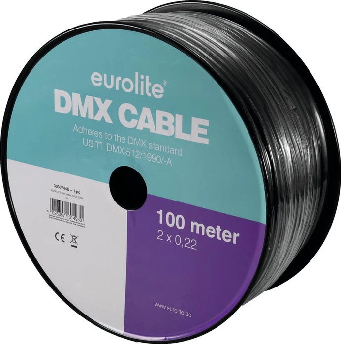 Eurolite DMX Kabel 2x0,22 100m sw