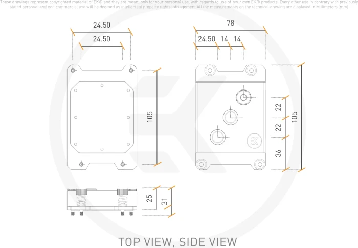 EK Water Blocks EK-Pro CPU WB sTR, Nickel, Acetal