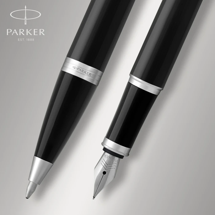 Parker IM Duo, Lacquer Black Chrome Trim, 2 Stück