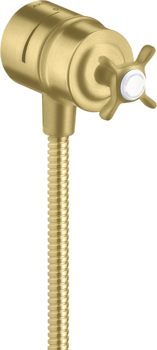 Hansgrohe Axor Montreux Wandanschluss Stop mit Rückflussverhinderer, Absperrventil und Kreuzgriff brushed brass