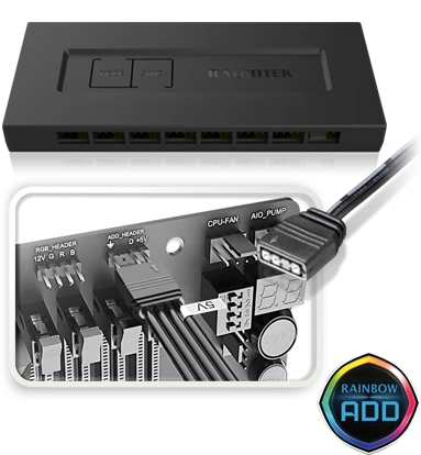 Raijintek RJK 5V DRGB-PWM Control Hub, Licht- und Lüftersteuerung, 16-Kanal