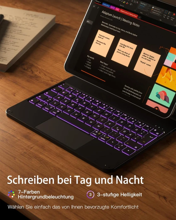 Inateck Magnetische Tastaturhülle für iPad Air 6 11"/iPad Air 5/iPad Pro 11", schwarz, DE