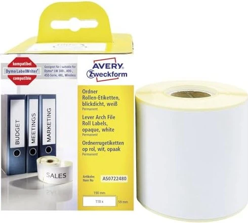 Avery-Zweckform Endlosetiketten, 190x59mm, weiß, 1er-Pack (110 Etiketten)