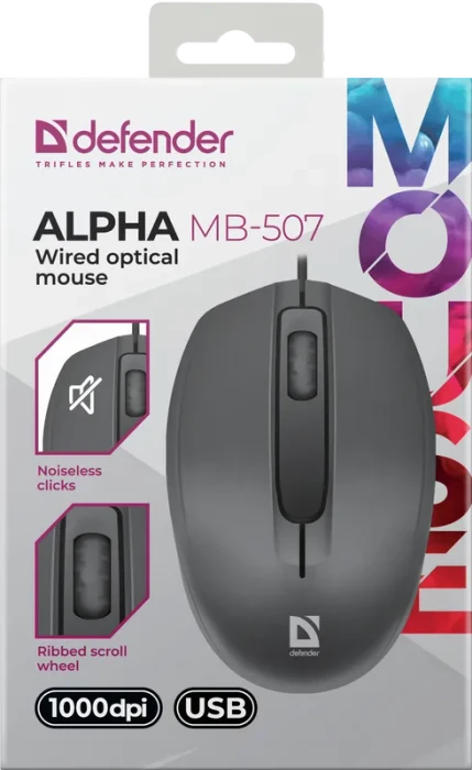 Defender Alpha MB-507 Wired Optical Mouse schwarz, USB