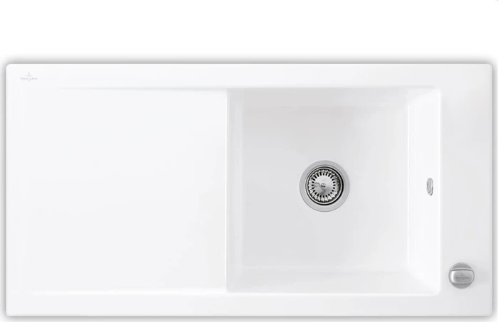 Villeroy & Boch Timeline 60 Einbau Becken reversibel mit Ablauffernbedienung snow white