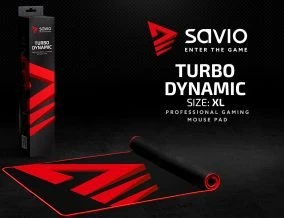 Savio Turbo Dynamic XL Gaming Mauspad, schwarz/rot