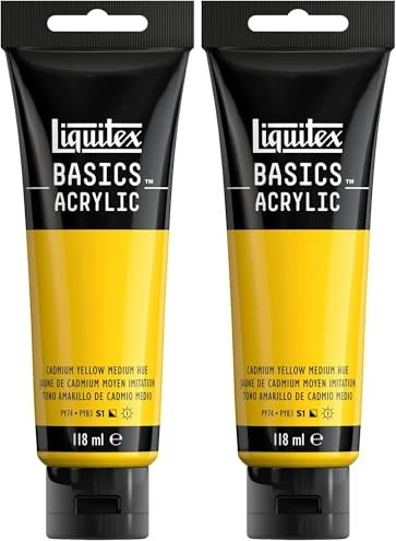 Liquitex Basics Acrylic cadmium yellow medium hue, 118ml