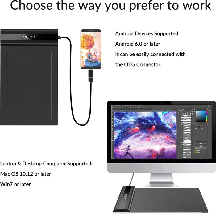 VEIKK S640 Pen Tablet, schwarz