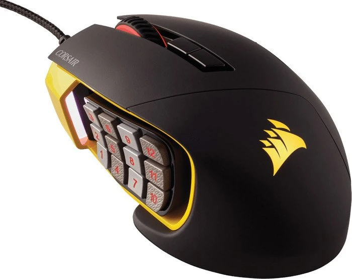 Corsair Scimitar RGB Optical MOBA/MMO Gaming Mouse gelb, USB