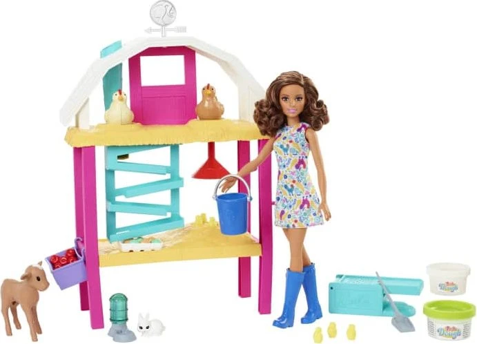 Mattel Barbie - Ich wäre gern... Barbie Hühnerhof und Spielset Petite