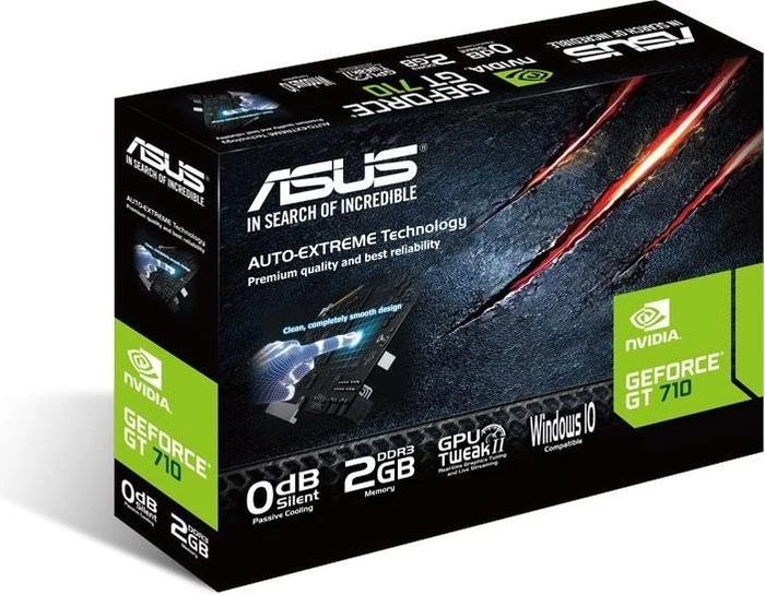 ASUS GeForce GT 710 Silent, 710-2-SL, 2GB DDR3, VGA, DVI, HDMI