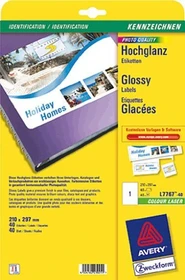 Avery-Zweckform Etiketten mit Spezialbeschichtung, A4, weiß, 40 Blatt (40 Etiketten)