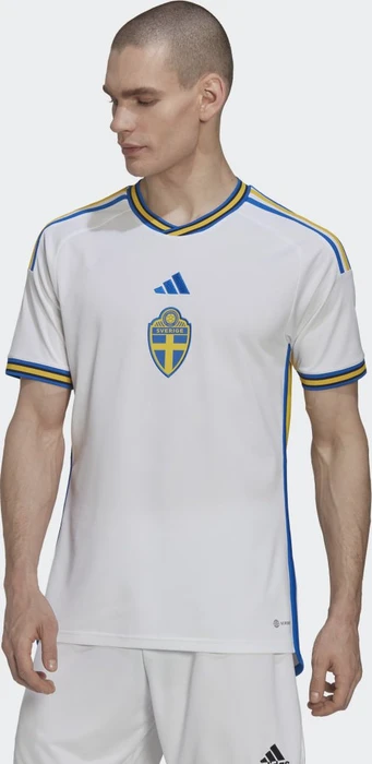 adidas Schweden 22 Auswärtstrikot white/glow blue (Herren)