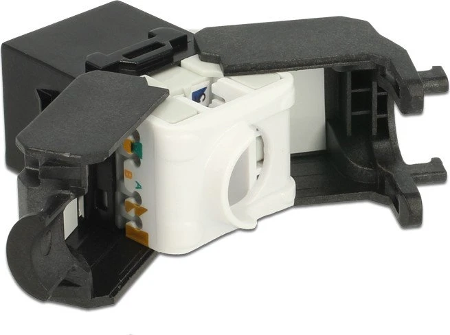 DeLOCK Keystone Modul RJ-45 Buchse via Verlegekabel Cat6a, schwarz