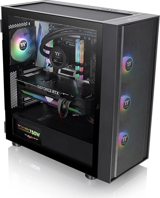 Thermaltake H570 TG ARGB, schwarz, Glasfenster
