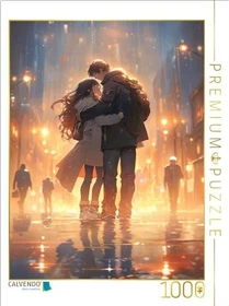 Calvendo Manga - Liebespärchen im Regen in der Stadt